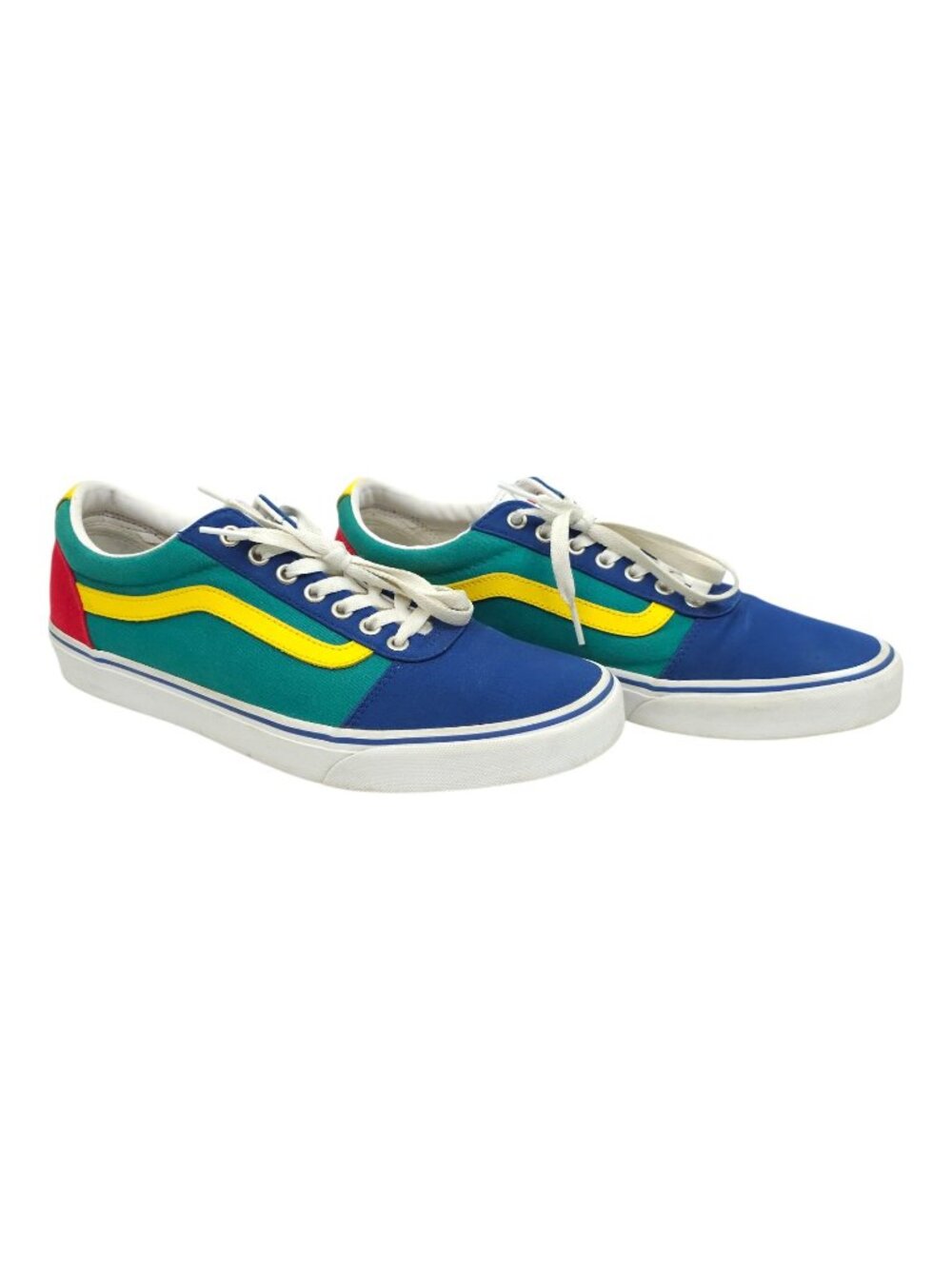 Vans Ward Multi-Color Canvas Sneakers Mens 11 Primary Colors Retro Skate Shoes